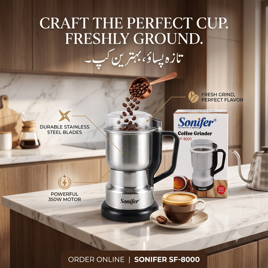 Electric Coffee Grinder – Stainless Steel Powerful Bean & Spice Grinder