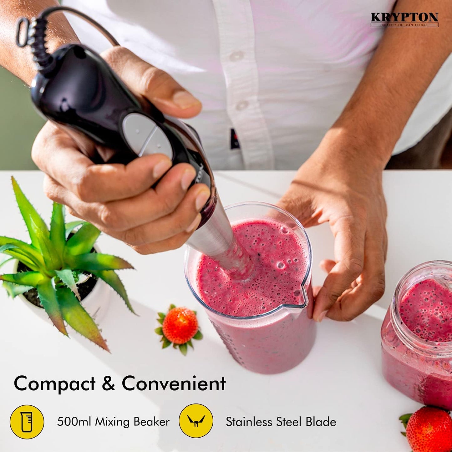 High-Speed Hand Blender – Stainless Steel Blade Mixer