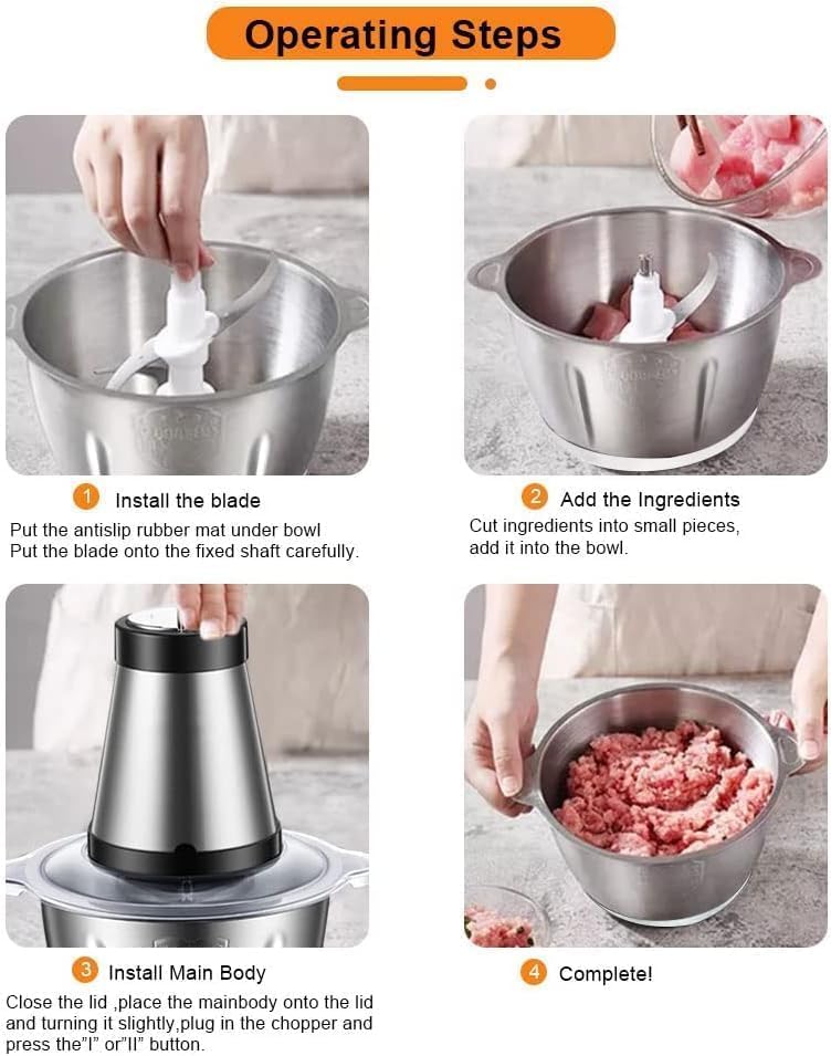 Stainless Steel Electric Meat Grinder – Heavy Duty Food Processor