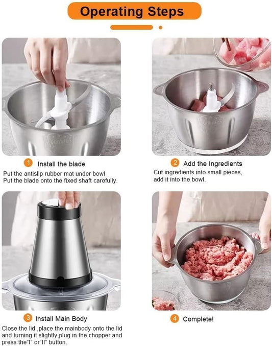 Stainless Steel Electric Meat Grinder – Heavy Duty Food Processor