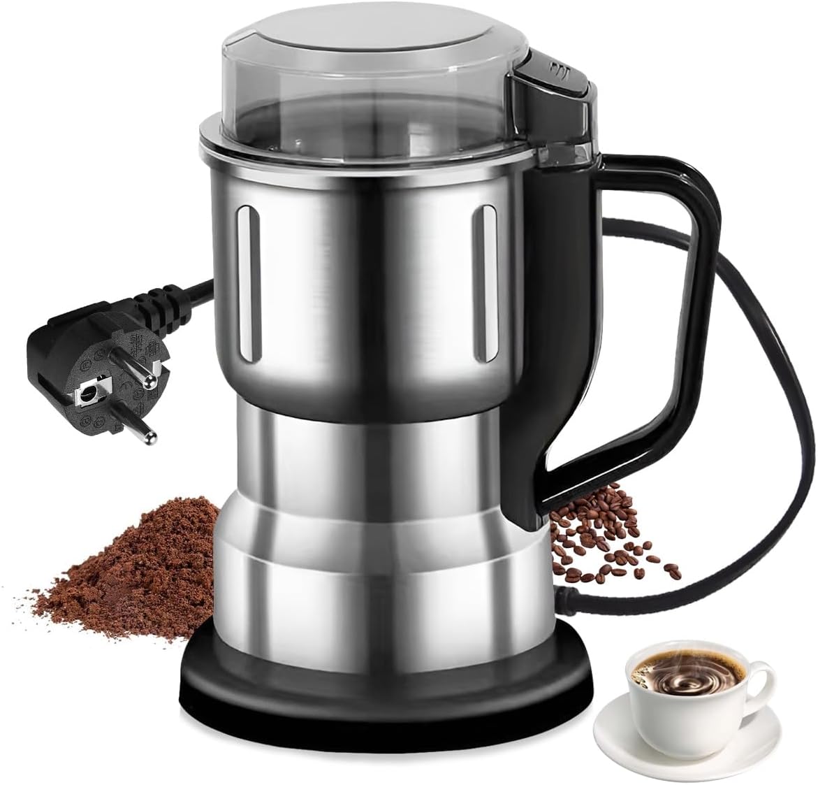 Electric Coffee Grinder – Stainless Steel Powerful Bean & Spice Grinder