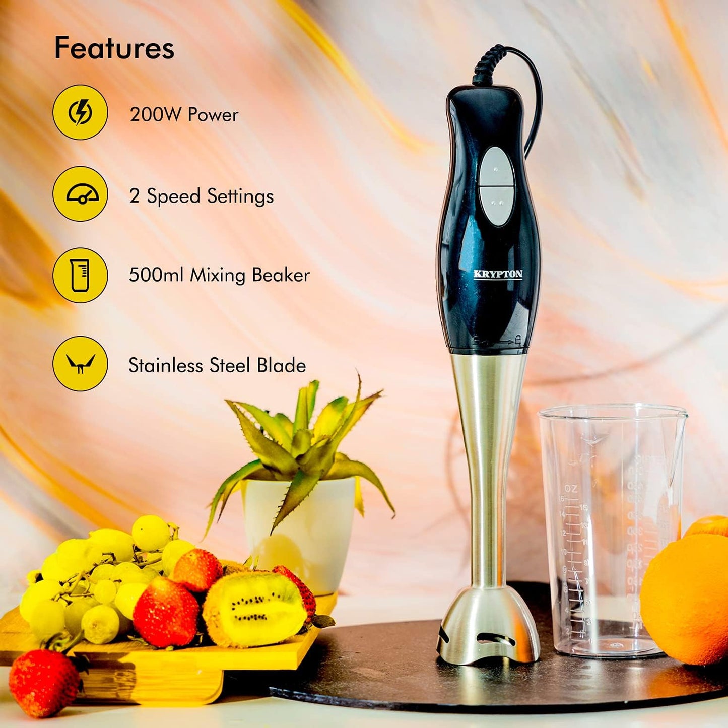 High-Speed Hand Blender – Stainless Steel Blade Mixer