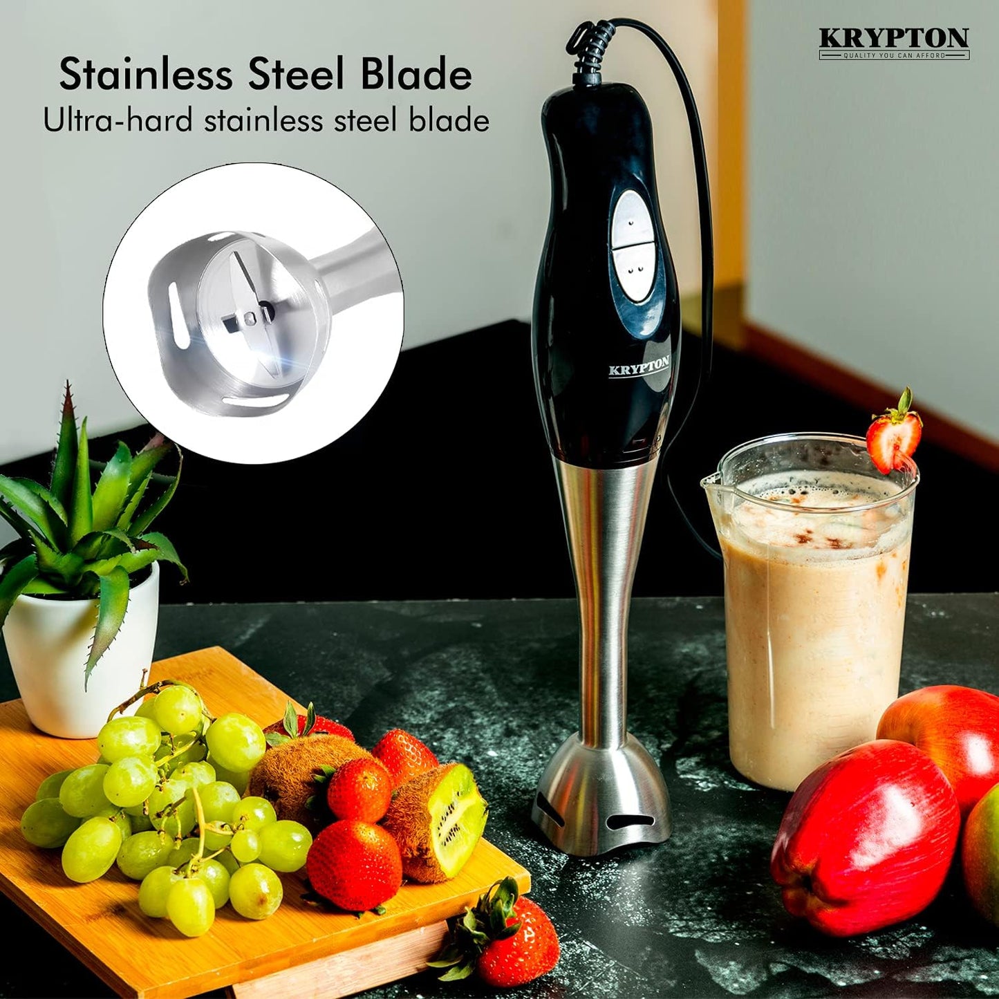 High-Speed Hand Blender – Stainless Steel Blade Mixer