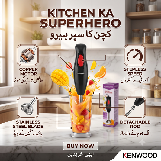 High-Speed Hand Blender – Stainless Steel Blade Mixer