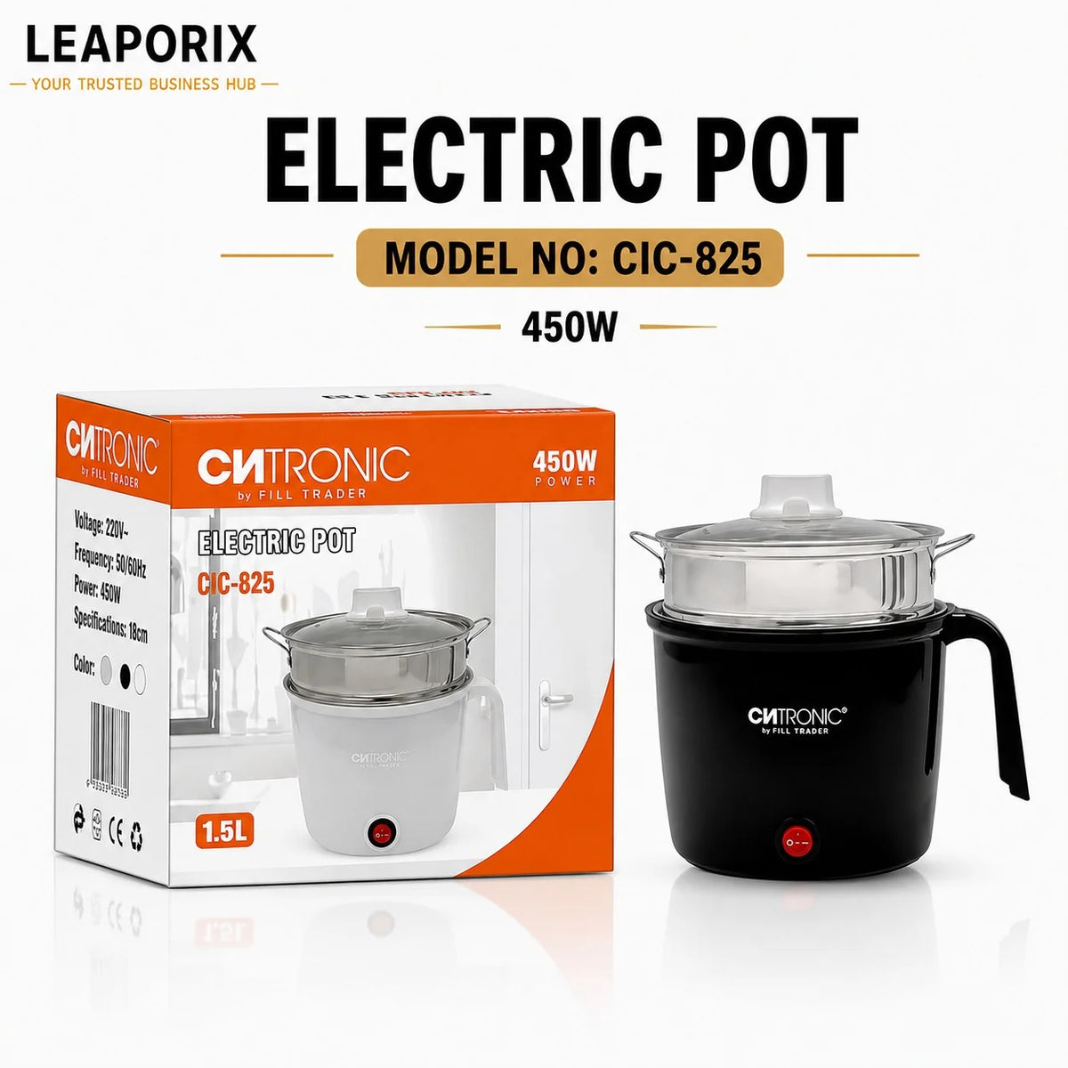 Electric Multi Cooker – 1.5L Mini Cooking Pot with Steamer